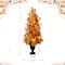 Glitzhome® 48" Fall Lighted Maple Leaf & Sunflower Urn Porch Tree with Timer